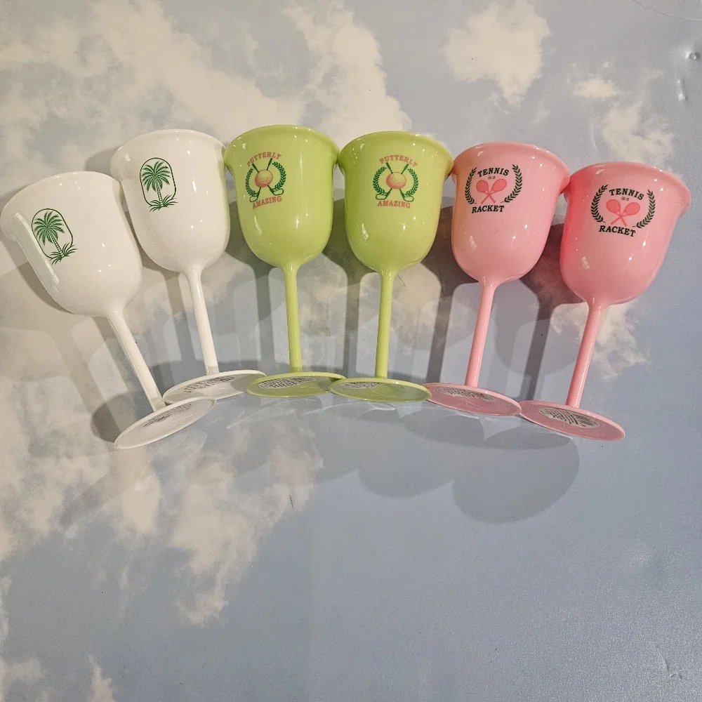 Target Set of Colorful Golf & Tennis BPA Free Plastic Chalices Limited Edtion